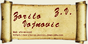 Zorilo Vojnović vizit kartica